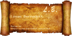 Lovas Bernadett névjegykártya